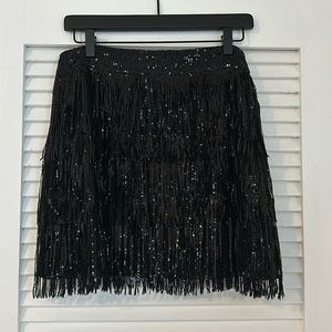 12th Tribe Sequin Fringe Skirt